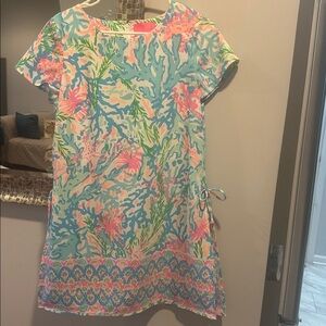 Lilly Pulitzer Coral Reef Print Shift Dress in Blue, Pink, Green